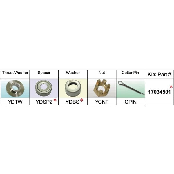 Fixed Hub Propeller Hardware Kit - Yamaha, Type D