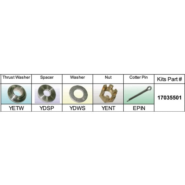 Fixed Hub Propeller Hardware Kit - Yamaha, Type D/E