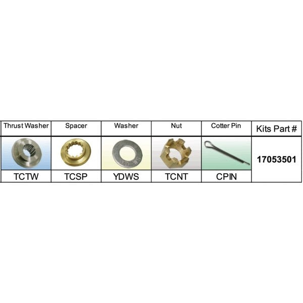 Fixed Hub Propeller Hardware Kit - Nissan/Tohatsu, Type C