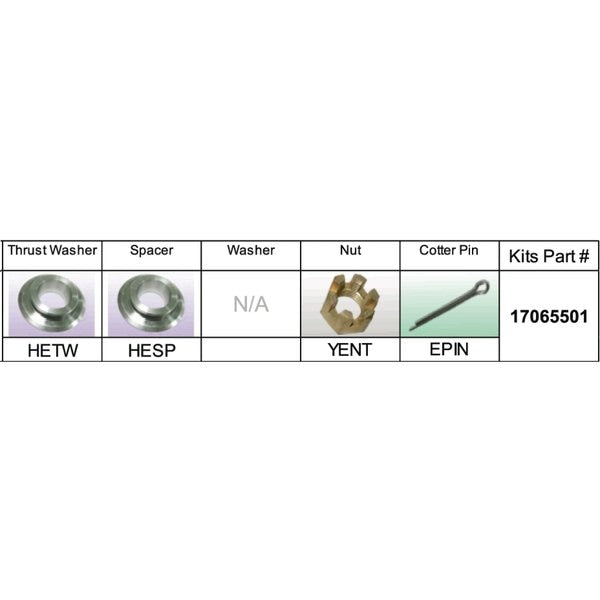 Fixed Hub Propeller Hardware Kit - Honda,  Type E