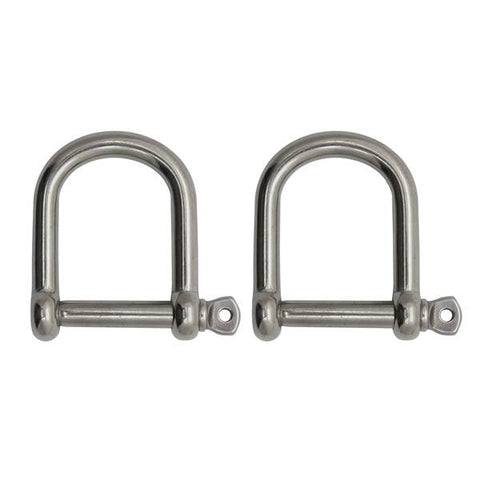 Extreme Max 3006.8231.2 BoatTector Stainless Steel Wide D Shackle - 3/8",  2-Pack