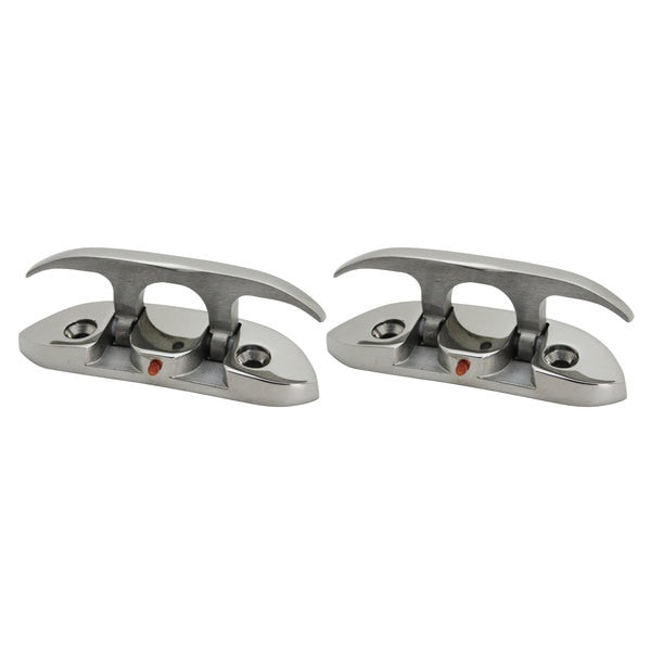 Extreme Max 3006.6631.2 Folding Stainless Steel Cleat - 4-1/2”,  Value 2-Pack