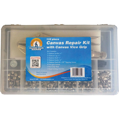 HandiMan Marine 970164EA Canvas Repair Kit with Vice Grip - 131-Piece Set