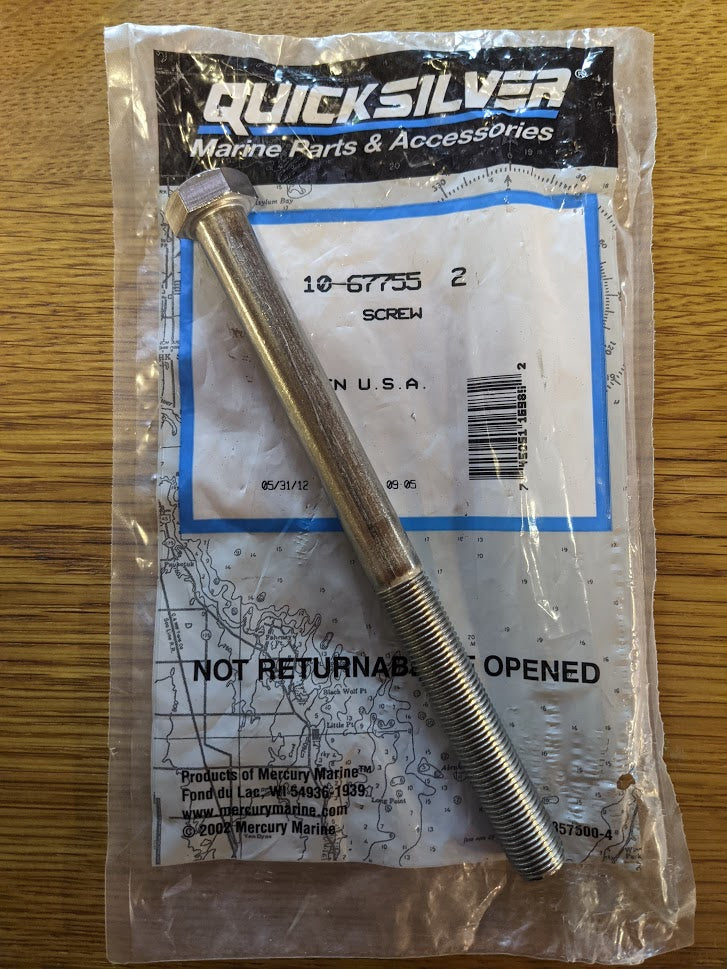Genuine OEM Mercury Marine Quicksilver 10-67755 2 Transom Mounting Bolt