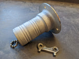 Perko Marine Straight Fuel Fill Deck Fitting - 316 Stainless - 3" Flange