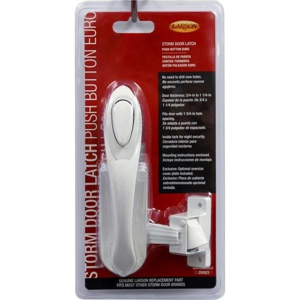 Larson 5035252 Euro Zinc Push Button Latch; White