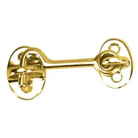 Cabin Door Hook Polished Brass 2&quot;