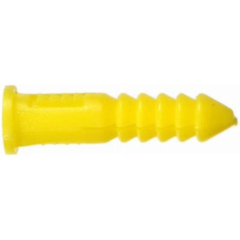 Hillman Fasteners 370326 1 in. Yellow Ribbed Tapered Plastic Anchor; 100 Pack
