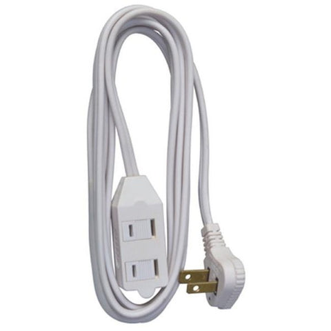 Master Electrician 09417ME 7 ft. White Vinyl Low Profile Cube Tap Extension Cord