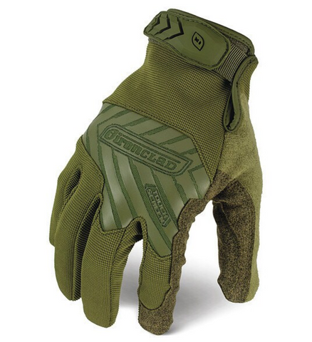 Tactical Glove, Size 2XL, 9" L, Green, PR