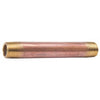 1/2" MNPT x 3" TBE Red Brass Pipe Nipple Sch 80