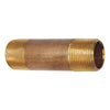 1/2" MNPT x 6-1/2" TBE Red Brass Pipe Nipple Sch 4