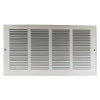 Ceiling/Wall Return Air Grille, 17-3/4 in W x 9-3/4 in H x 1/4 in D, Louvered, White, One Way Flow