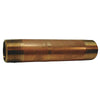 1" MNPT x 5" TBE Red Brass Pipe Nipple Sch 40