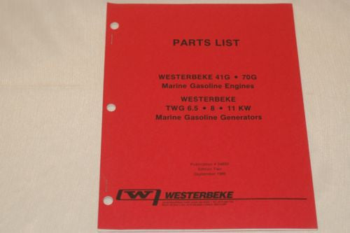 Westerbeke 34630 Parts List for 6.5, 8, and 11 KW marine gas generators Books and Manuals part from MarineSurplus.com