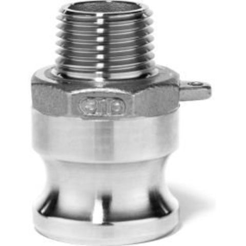 1/2" 316 Stainless Steel Type F Adapter with Threaded NPT Male End