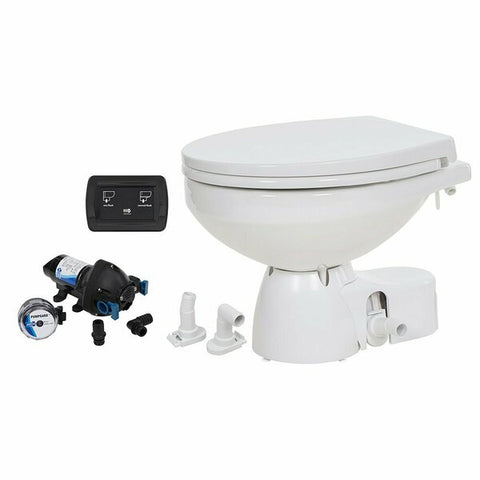 Quiet Flush E2 Raw Water Toilet Regular Bowl,  12V Soft Close Lid