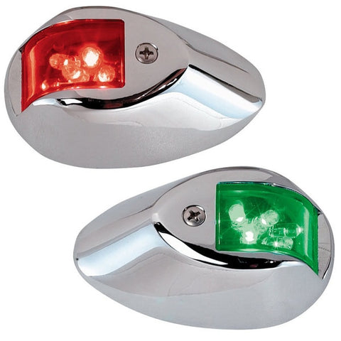 Led Side Lights 12V Red / Green W/ Chrome Housing