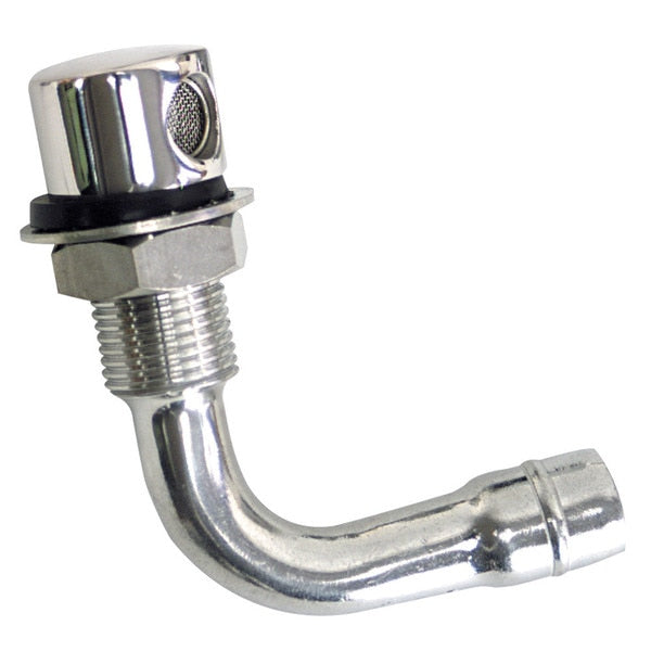 Whitecap Fuel Vent - Round Head,  90 Degree,  5/8" Hose