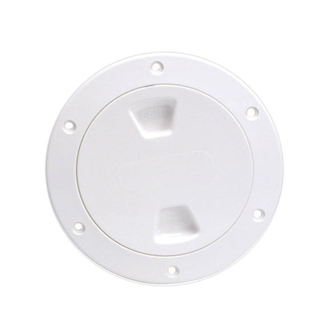 4" Smooth Center Screw-Out Deck Plate - White