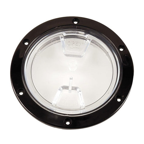 4" Clear Center Screw Out Deck Plate - Black