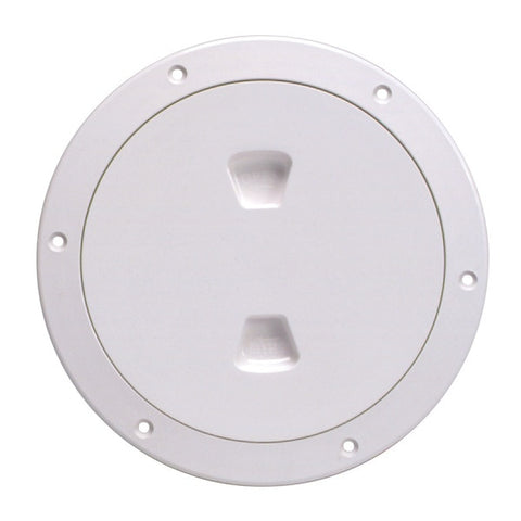 6" Smooth Center Screw-Out Deck Plate - White