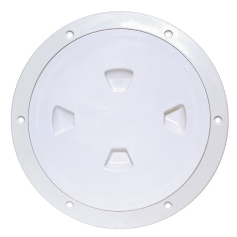 8" Smooth Center Screw-Out Deck Plate - White