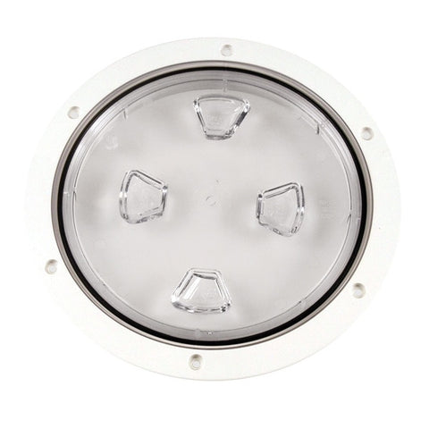 8" Clear Center Screw-Out Deck Plate - White