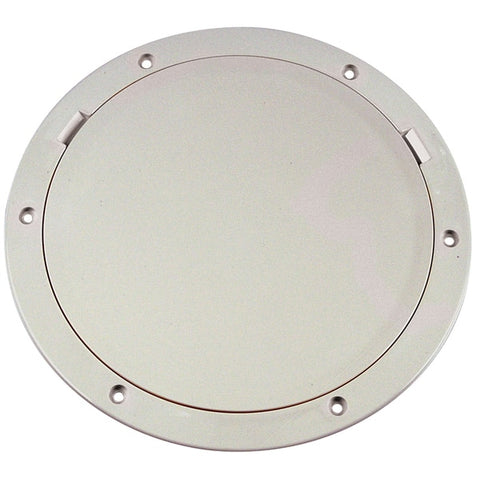 8" Smooth Center Pry-Out Deck Plate - White