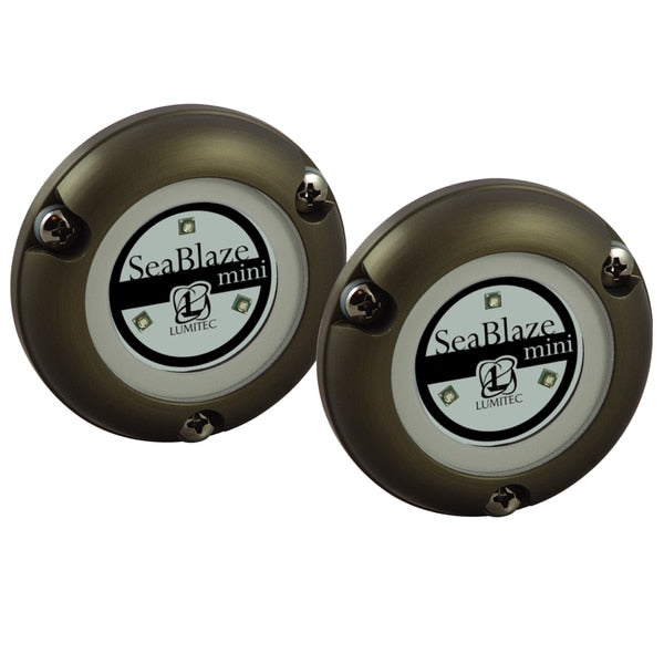 SeaBlaze Mini-Underwater Light-Pair-Brushed Finish-Blue Non-Dimming