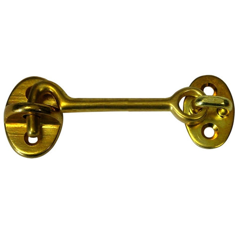 Cabin Door Hook - Polished Brass - 3"