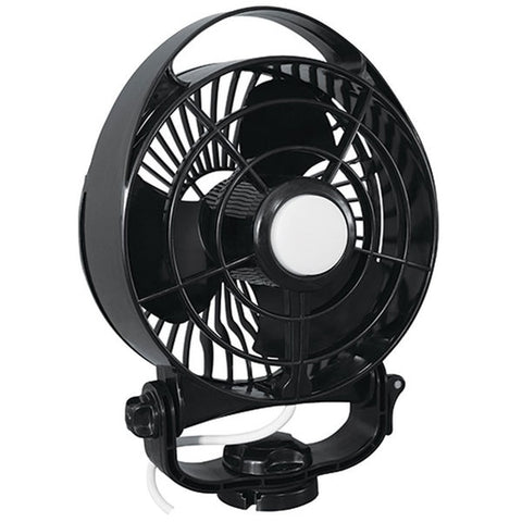 Maestro 12V 3-Speed 6" Marine Fan w/LED Light - Black