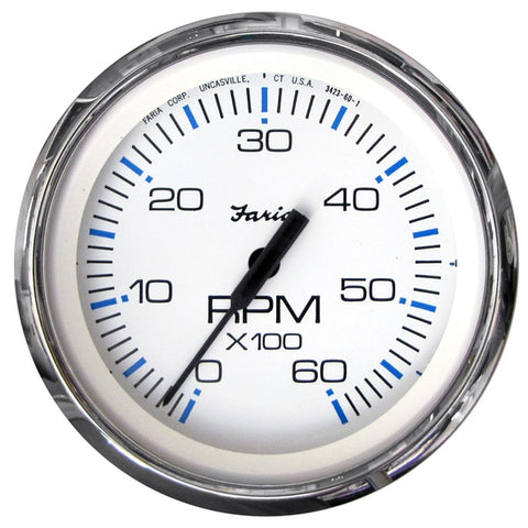 Chesapeake White SS 4" Tachometer - 6, 000 RPM (Gas - Inboard & I