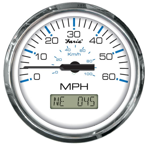 Chesapeake White SS 4" Speedometer - 60MPH (GPS)