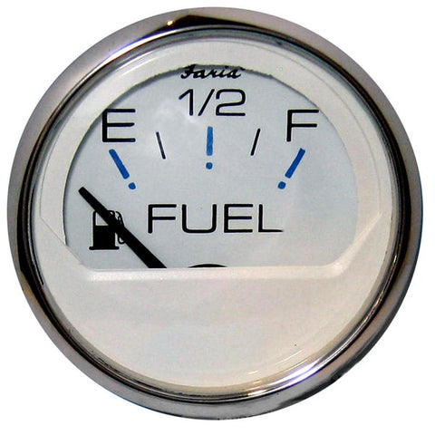 Chesapeake White SS 2" Fuel Level Gauge (E-1/2-F)