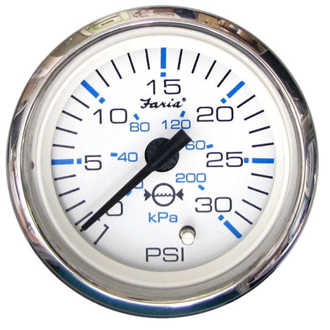 Chesapeake White SS 2" Water Pressure Gauge - 30 PSI