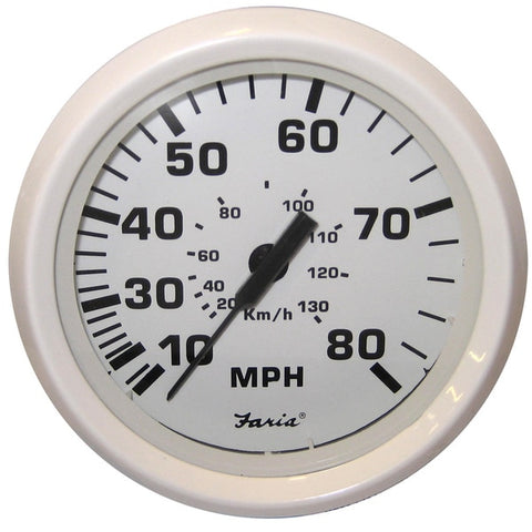 Dress White 4" Speedometer - 80MPH (Mechanical)