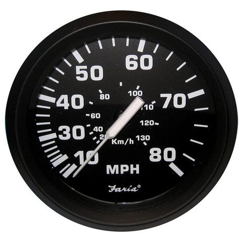 Euro Black 4" Speedometer - 80MPH (Mechanical)