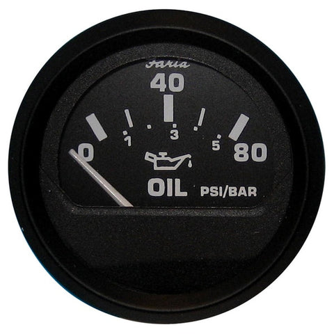 Euro Black 2" Oil Pressure Gauge - 80 PSI