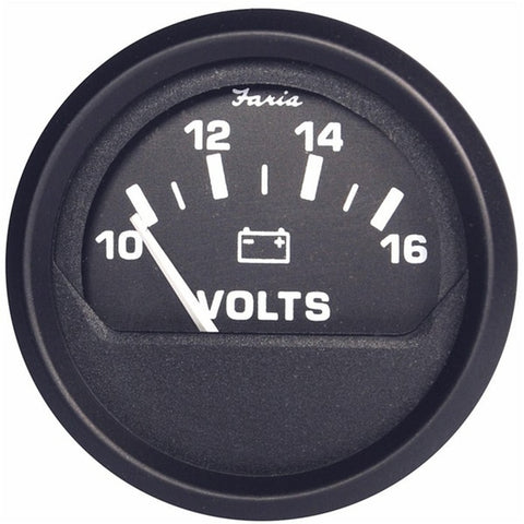 Euro Black 2" Voltmeter (10-16 VDC)