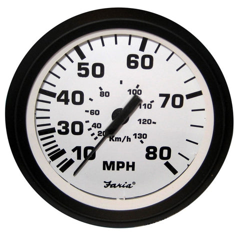 4" Speedometer - 80MPH (Mechanical) - Euro White