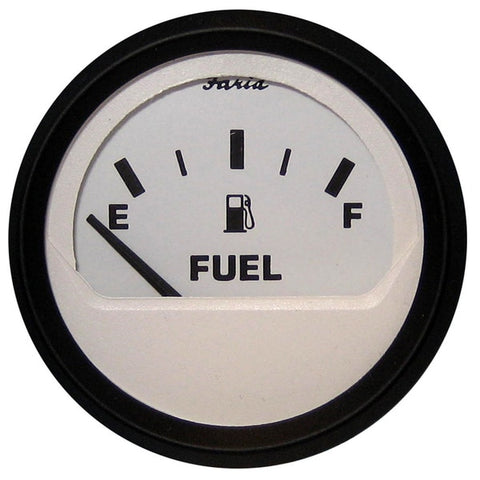 Euro White 2" Fuel Level Gauge (E-1/2-F)