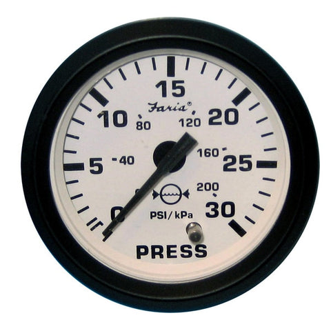 Euro White 2" Water Pressure Gauge Kit - 30 PSI