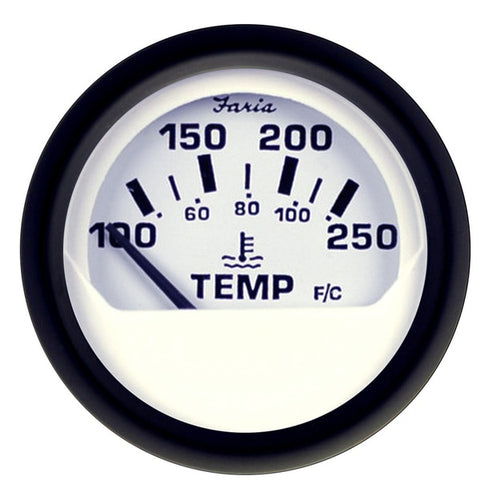Euro White 2" Water Temperature Gauge (100-250 F)