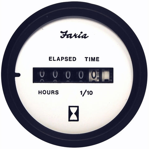 Euro White 2" Hourmeter (10, 000 Hrs) (12-32 VDC)