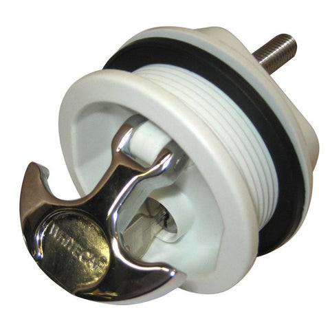 Whitecap T-Handle Latch - Chrome Plated Zamac/White Nylon - Locking -