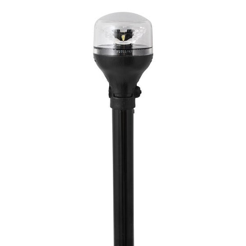 Attwood LightArmor All-Around Light - 12" Black Pole - Black Horizonta