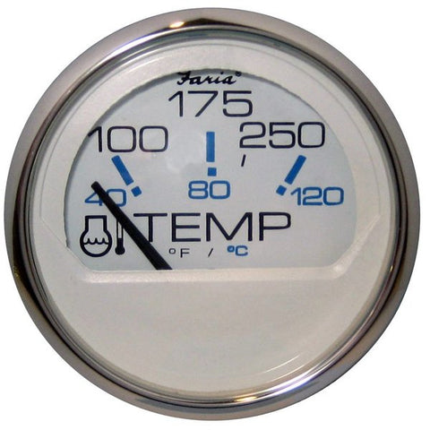 Faria Chesapeake White SS 2" Water Temperature Gauge - Metric (40 to 1