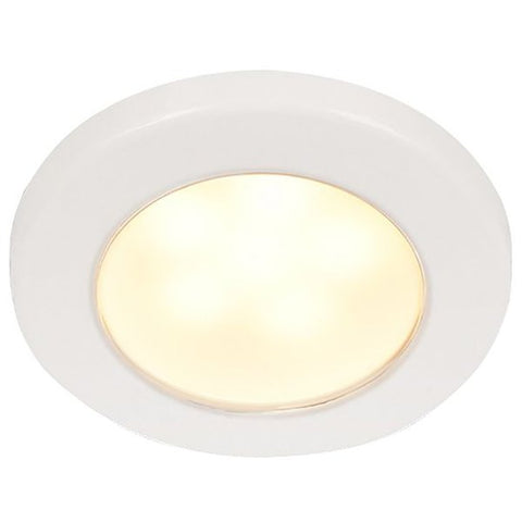 EuroLED 75 3in Round Screw Mount Down Light - Warm White LED - White Plastic Rim - 24V