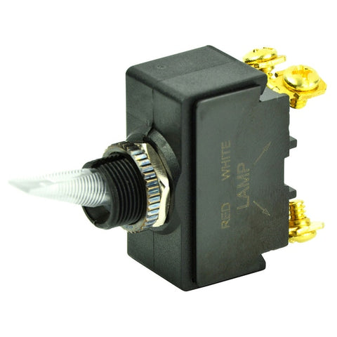 SPST Lighted Toggle Switch - Red LED - 12V - #6-32 Terminal - ON/OFF